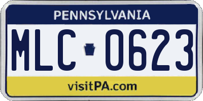PA license plate MLC0623