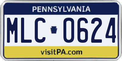 PA license plate MLC0624