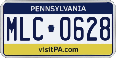 PA license plate MLC0628