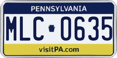 PA license plate MLC0635