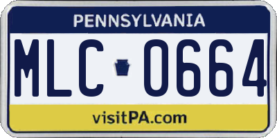 PA license plate MLC0664