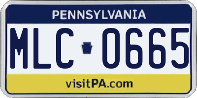 PA license plate MLC0665