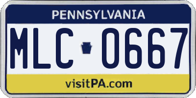 PA license plate MLC0667