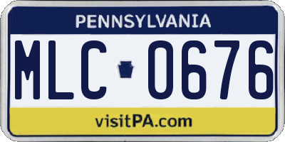 PA license plate MLC0676