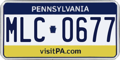 PA license plate MLC0677