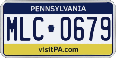 PA license plate MLC0679
