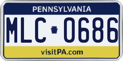 PA license plate MLC0686