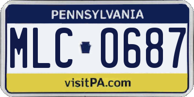 PA license plate MLC0687