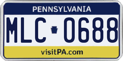 PA license plate MLC0688