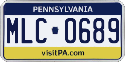 PA license plate MLC0689
