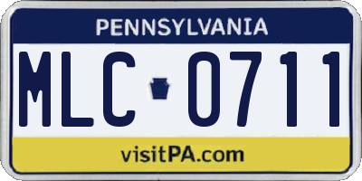 PA license plate MLC0711