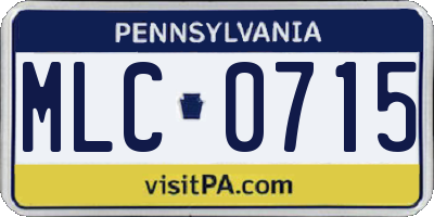 PA license plate MLC0715