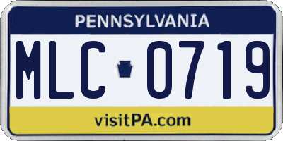 PA license plate MLC0719