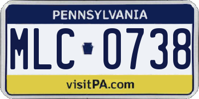 PA license plate MLC0738
