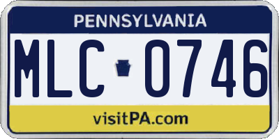 PA license plate MLC0746