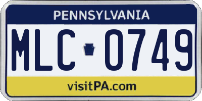 PA license plate MLC0749
