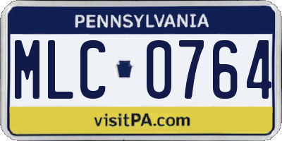 PA license plate MLC0764