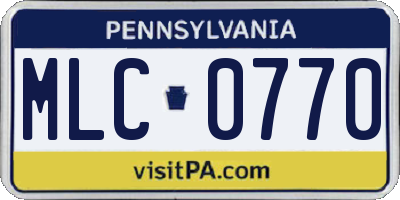 PA license plate MLC0770
