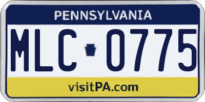 PA license plate MLC0775