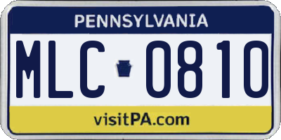 PA license plate MLC0810