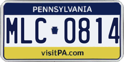 PA license plate MLC0814