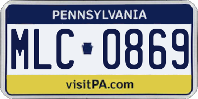 PA license plate MLC0869