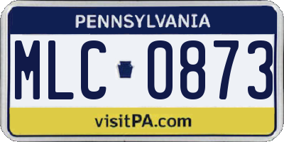 PA license plate MLC0873