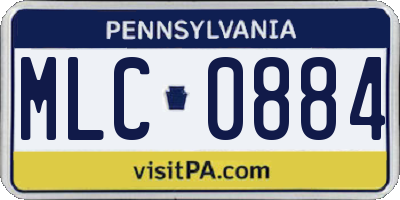 PA license plate MLC0884