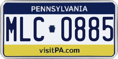 PA license plate MLC0885