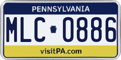 PA license plate MLC0886