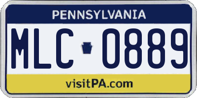 PA license plate MLC0889