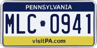 PA license plate MLC0941