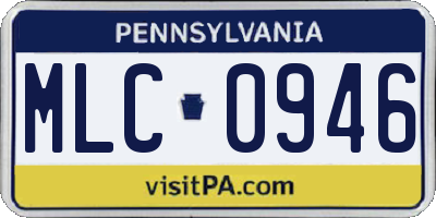 PA license plate MLC0946