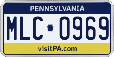 PA license plate MLC0969