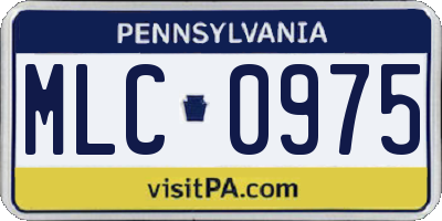 PA license plate MLC0975