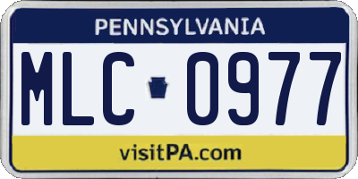 PA license plate MLC0977