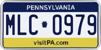 PA license plate MLC0979