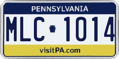 PA license plate MLC1014