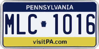 PA license plate MLC1016