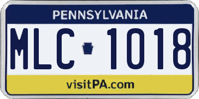 PA license plate MLC1018