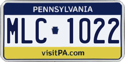 PA license plate MLC1022