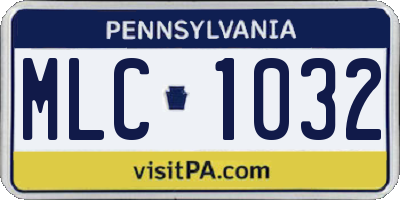 PA license plate MLC1032