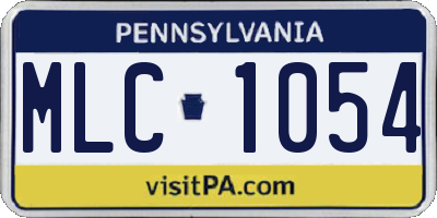 PA license plate MLC1054