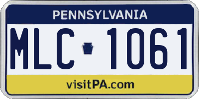 PA license plate MLC1061
