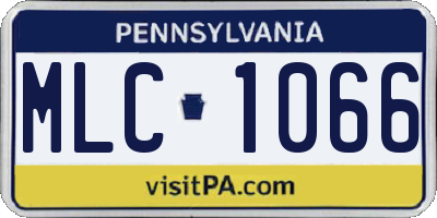 PA license plate MLC1066