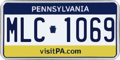 PA license plate MLC1069