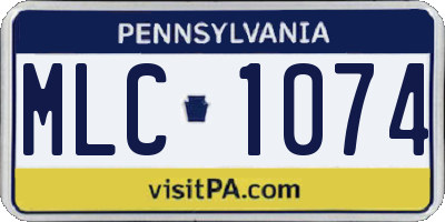 PA license plate MLC1074