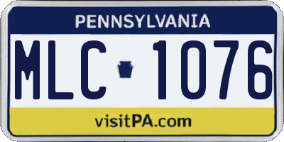 PA license plate MLC1076