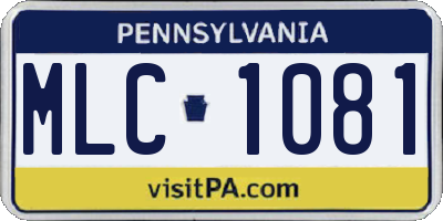 PA license plate MLC1081