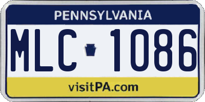 PA license plate MLC1086